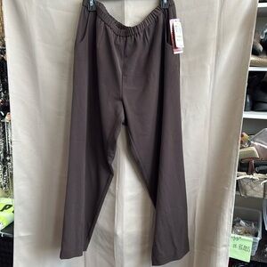 NWT JM Collection Pull On Pants Size 18 Brown Stretch Elastic Waist Straight Leg